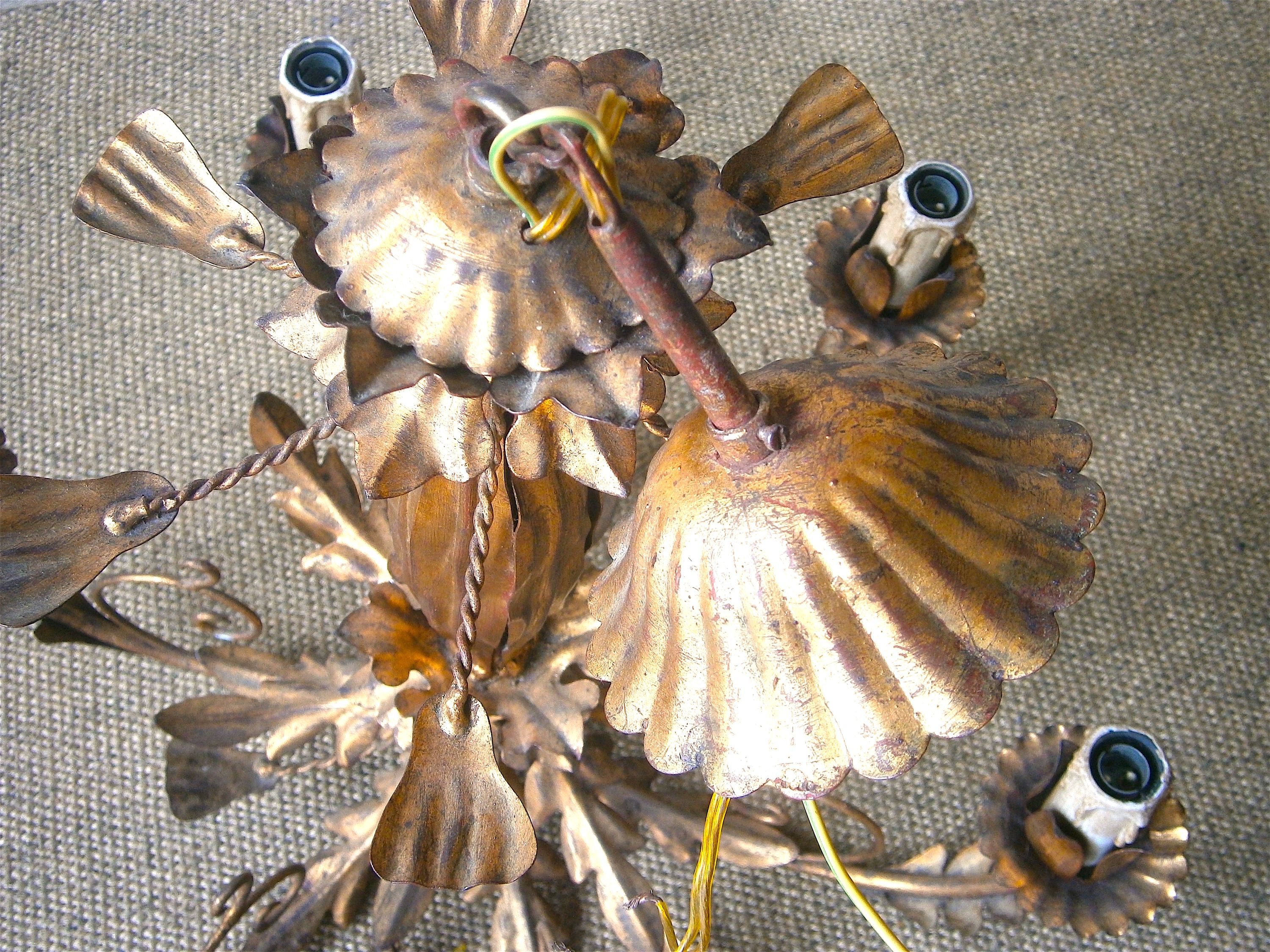 A French gilt metal ceiling electrolier